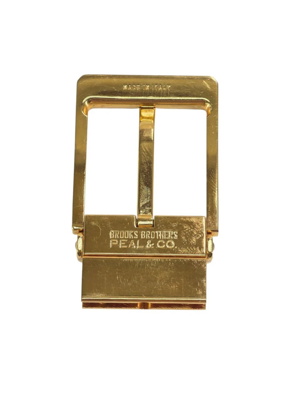 Brooks Brothers Peal & Co Belt Buckle Gold Tone Made in Italy Mens